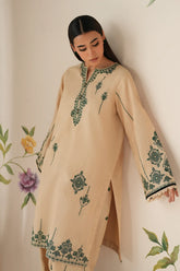 BAROQUE - 3PC DHANAK EMBROIDERED SHIRT WITH TWILL PRINTED SHAWL AND TROUSER - HZU2539